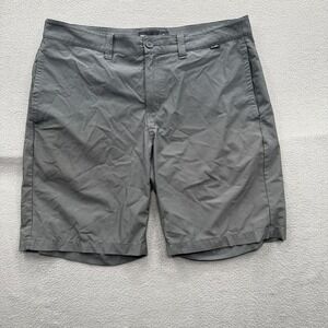 Travis Mathew Shorts Mens 35 Gray Striped Chino Stretch 9‎ Inseam Casual